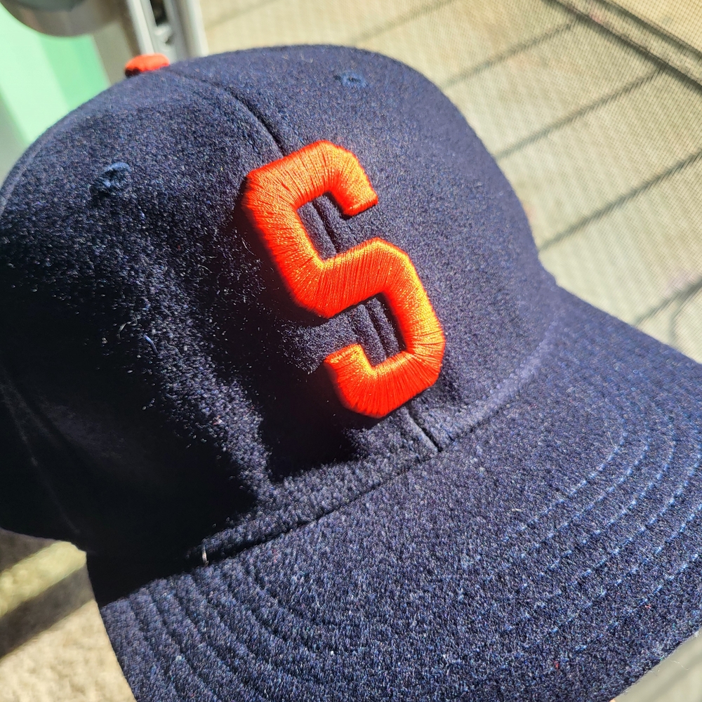Stussy Hat Cap Mens Snap Back Navy Blue S Logo Wool Blend Streetwear Stüssy - Picture 9 of 9